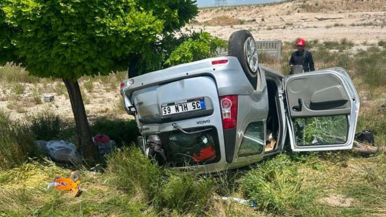 Konya’da takla atan otomobil hurdaya döndü: 4 yaralı