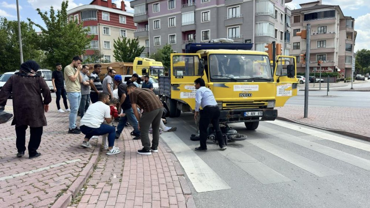 Konya'da dehşet anları! Kamyonetin sürüklediği elektrikli bisikletten 3 çocuk çıktı