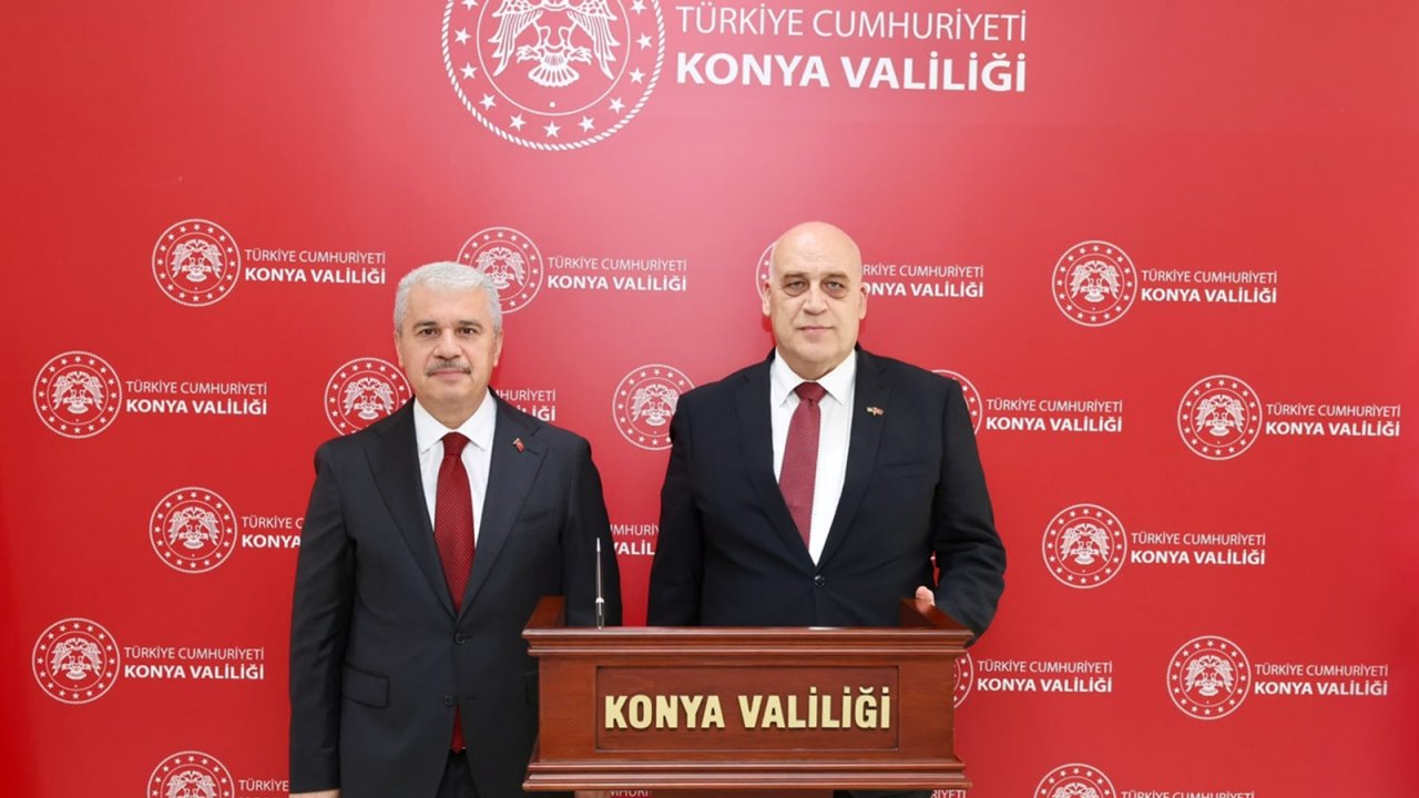 Konya’da dikkat çeken buluşma! Filistin Büyükelçisi Vali Akın’ı ziyaret etti!
