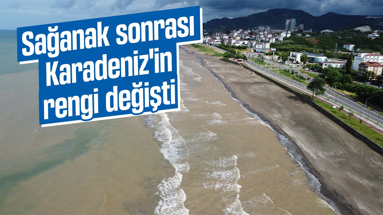 Sağanak yağış Karadeniz'in rengini değiştirdi