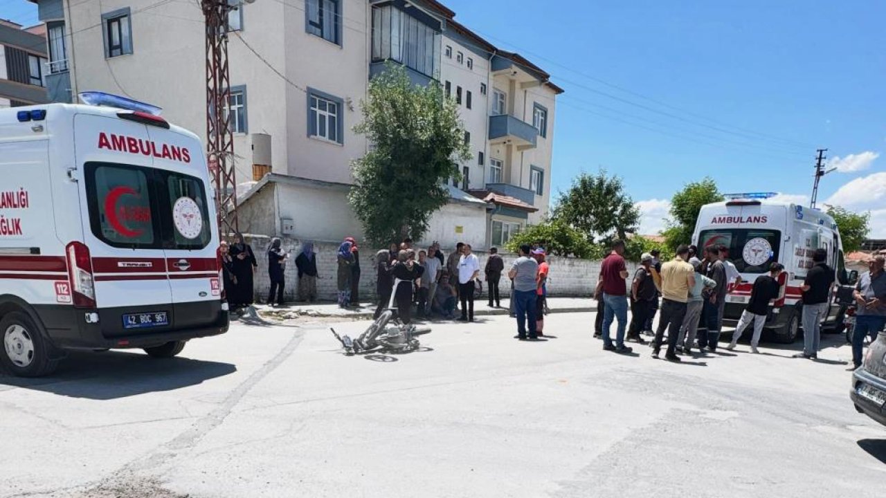 Konya'da feci kaza kamerada: Sokaktan fırlayan motosiklet beton mikserine çarptı