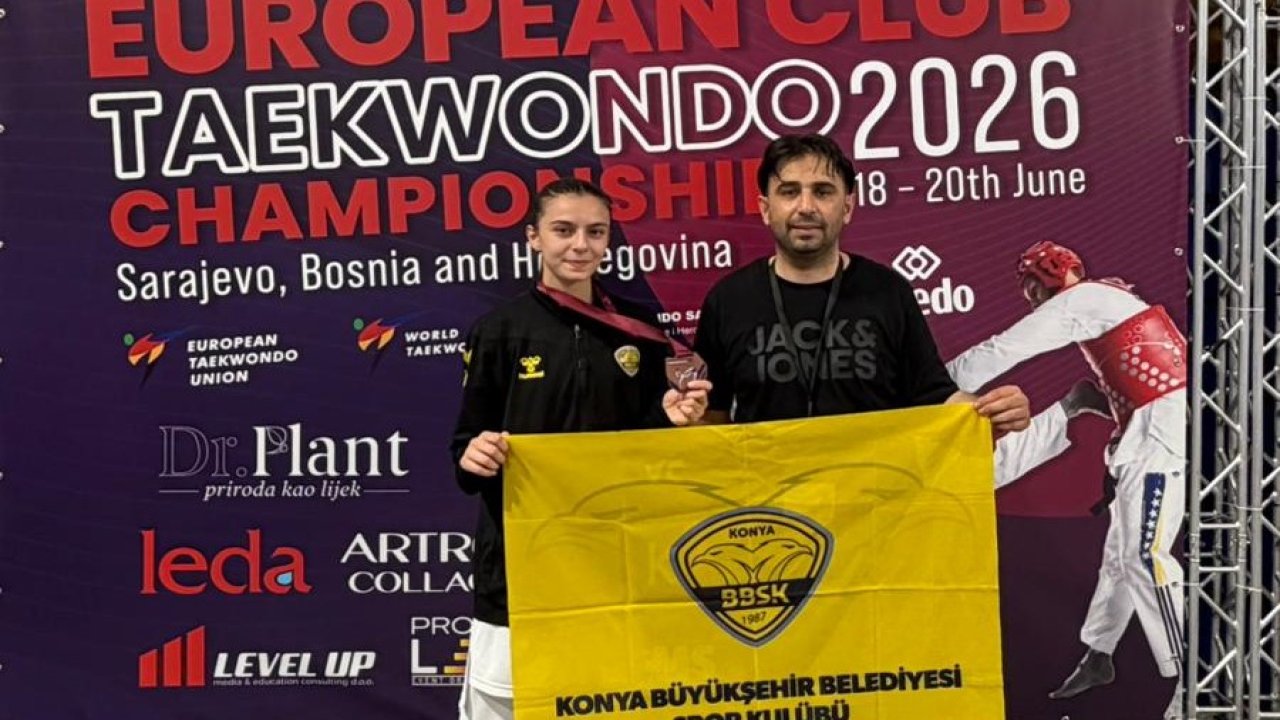 Konya Büyükşehir Belediyesporlu Emine Rana Adıgüzel Avrupa Üçüncüsü Oldu