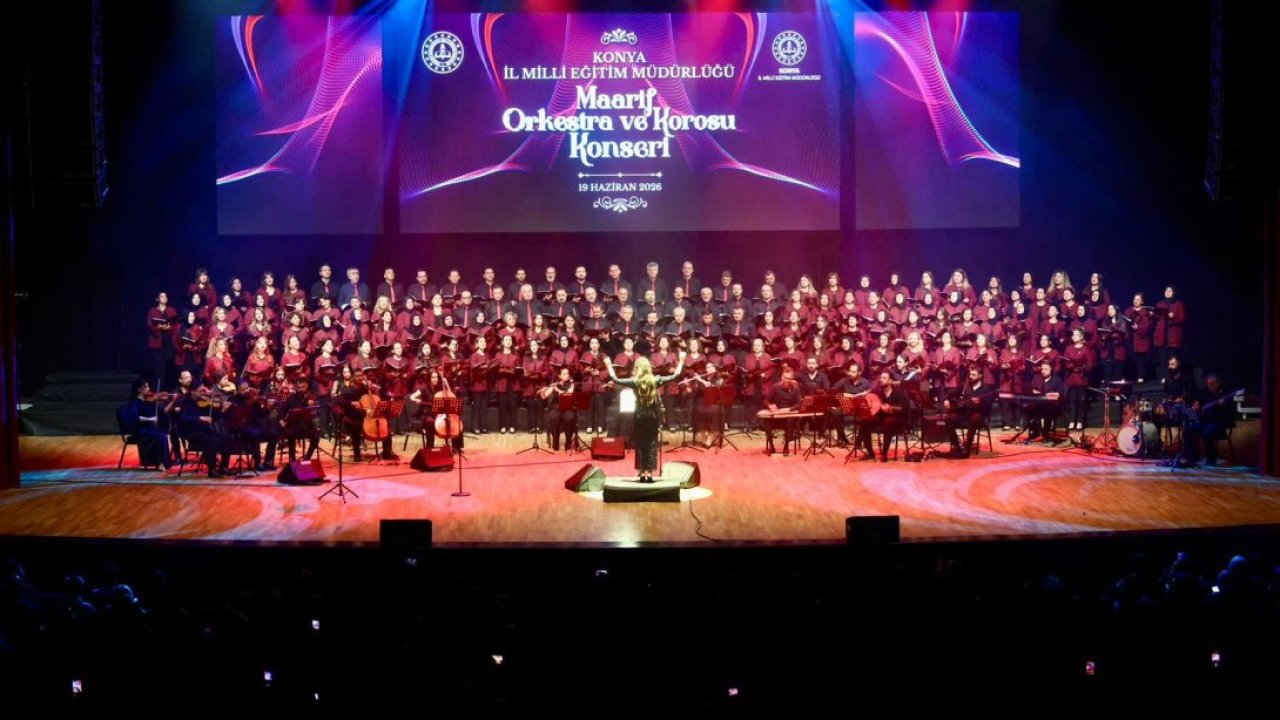 Konya’da sanat rüzgarı esti: Maarif orkestra ve korosu ayakta alkışlandı!