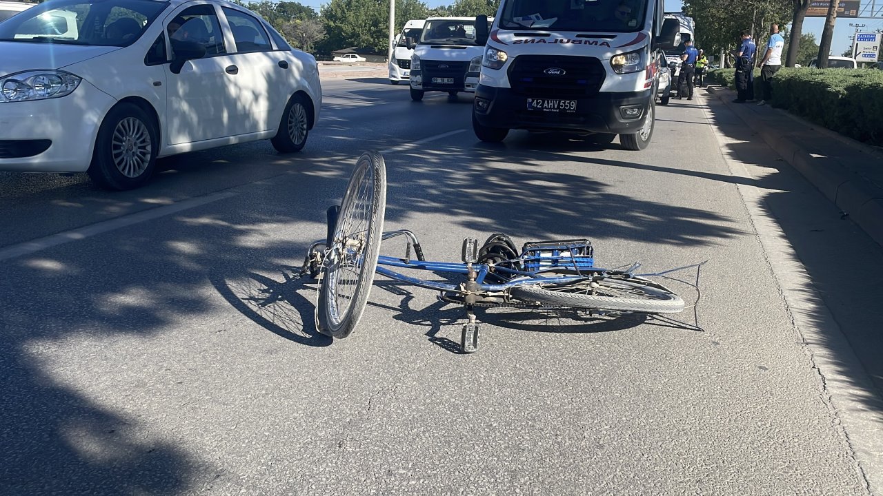 Konya'da otomobilin çarptığı bisikletli ağır yaralandı!