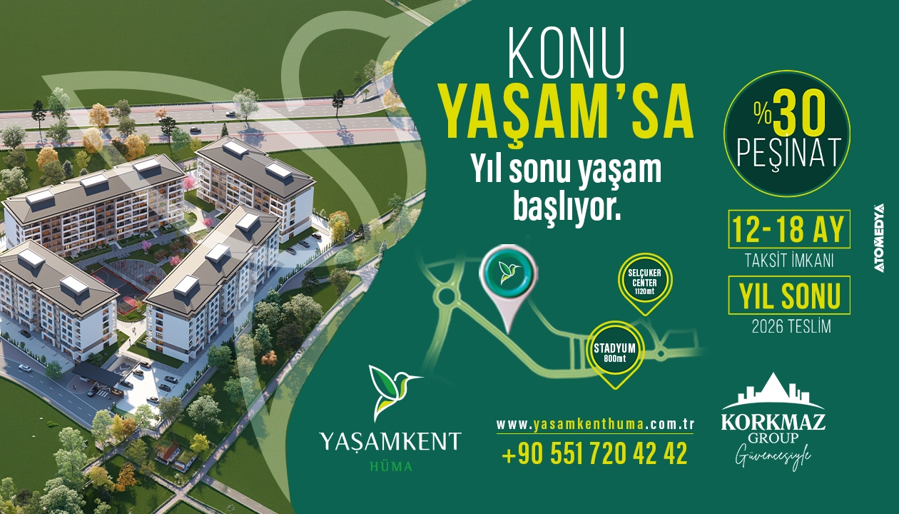 Selçuklu'da Yükselen Yaşamkent Hüma’da yaşam başlıyor! Uygun ödeme imkanları sunuluyor