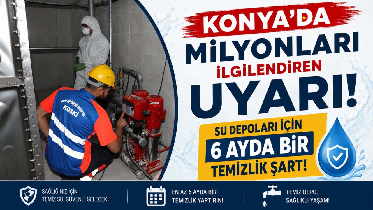 Konya'da milyonları ilgilendiren uyarı! Su depoları için 6 ayda bir temizlik şart!