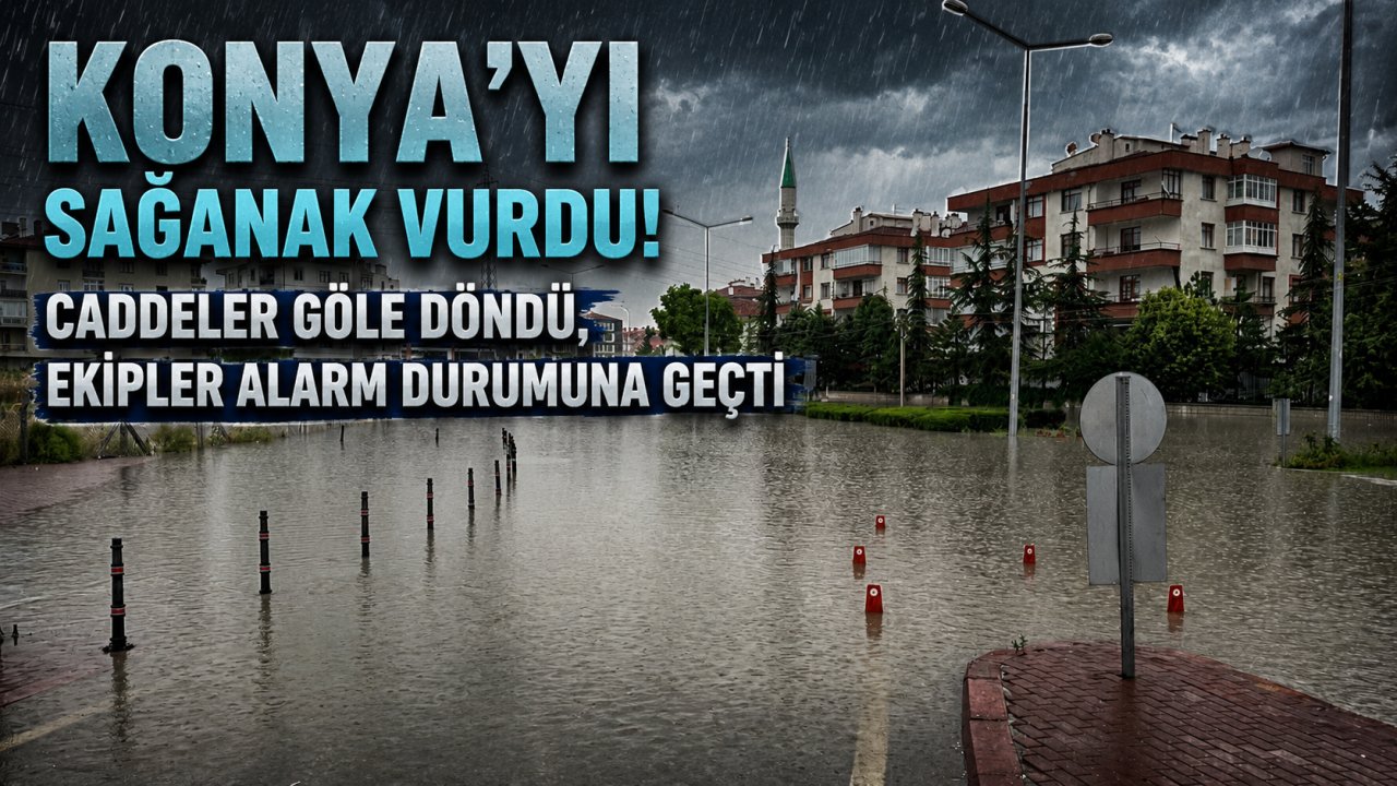 Konya'yı sağanak vurdu! Caddeler göle döndü, ekipler alarm durumuna geçti