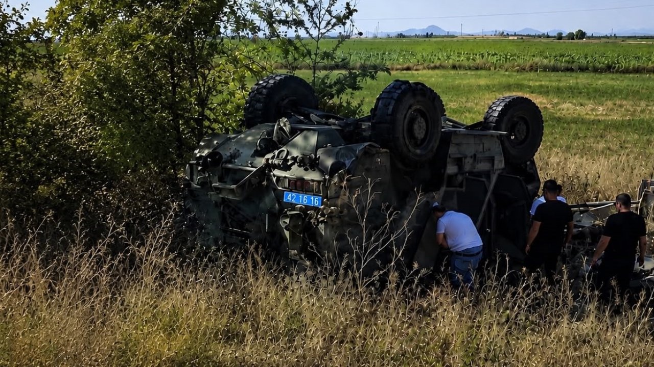 Konya Ereğli'de askeri araç kaza yaptı: 1 yaralı!