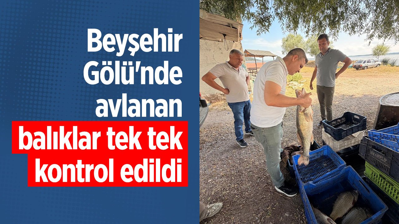 Beyşehir'de denetimler sürüyor: Avlanan balıklar kontrol edildi