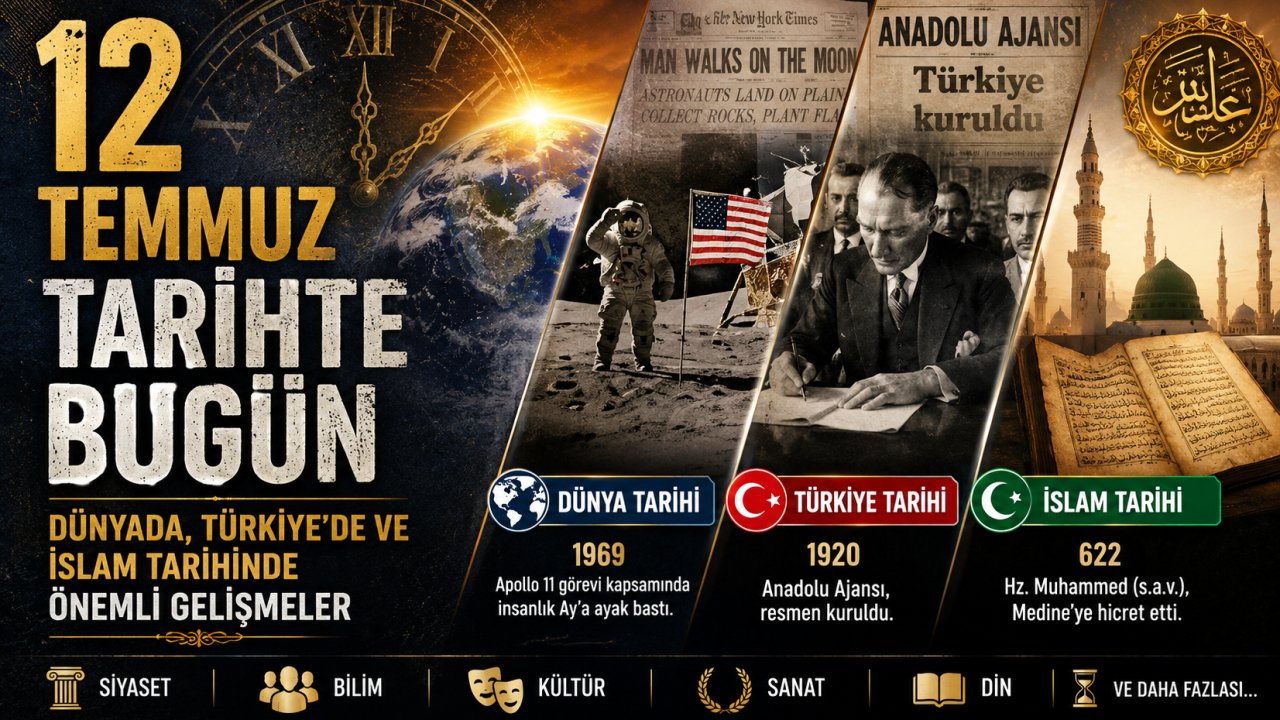 12 Temmuz Tarihte Bugün: Dünyada, Türkiye'de ve İslam Tarihinde Yaşanan Önemli Olaylar