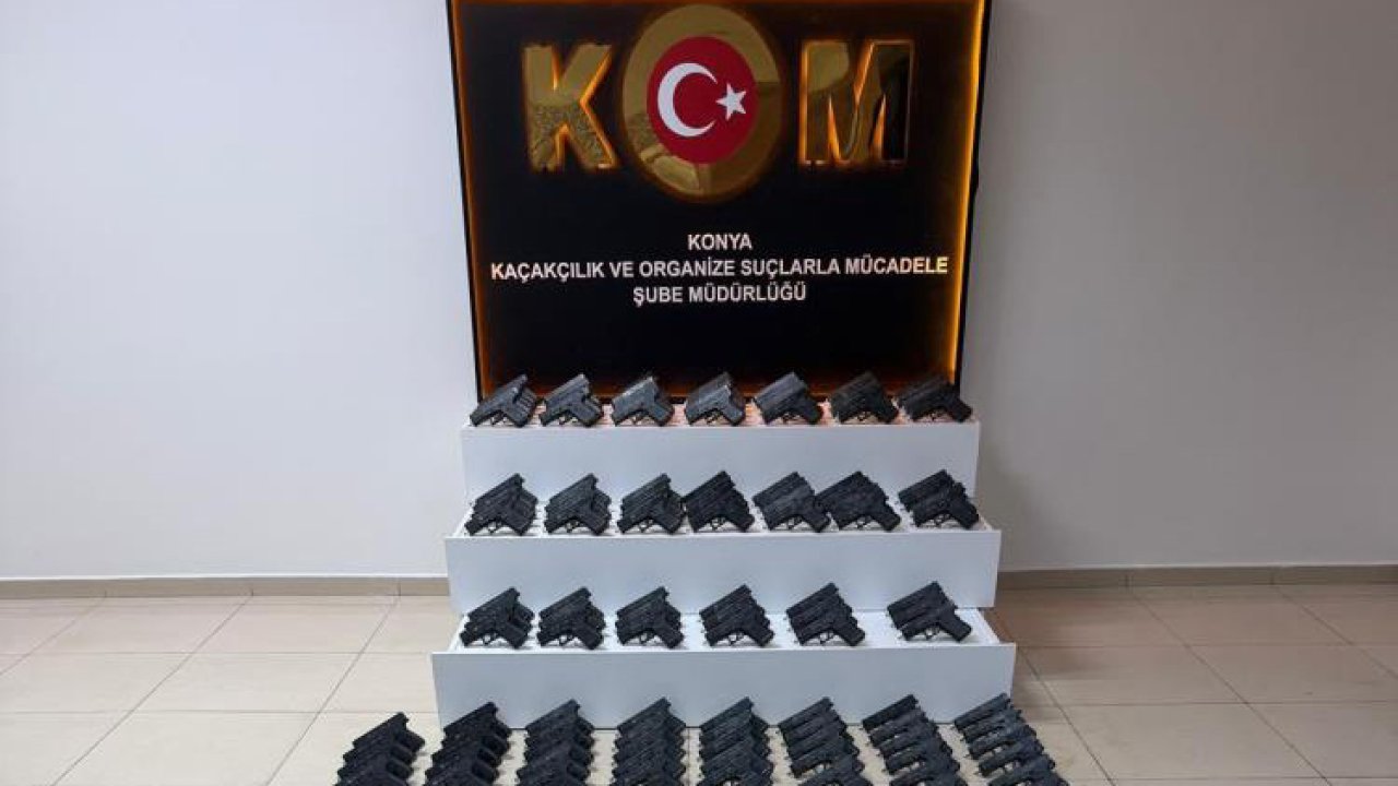 Konya'da kamyonetten cephanelik çıktı! 228 tabanca şoku