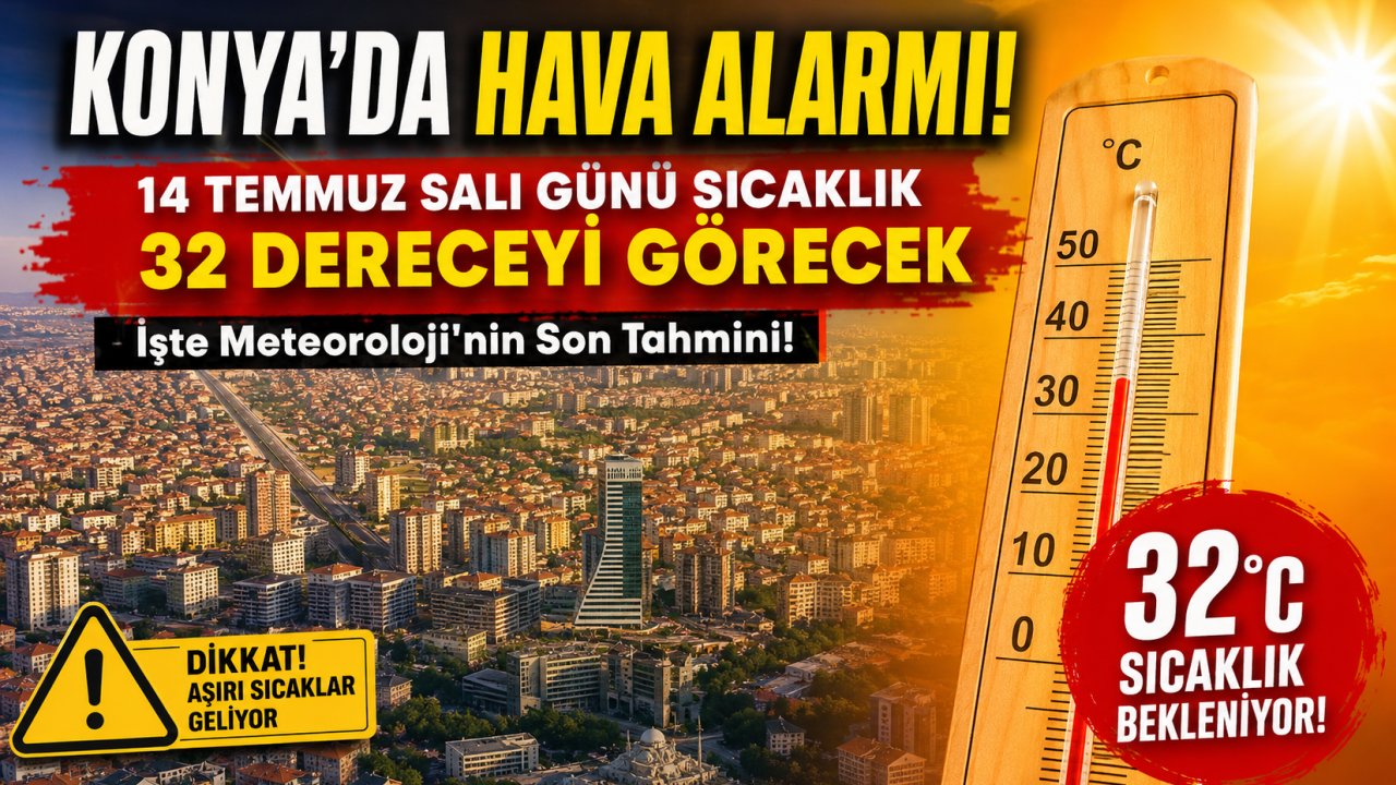 Konya'da Hava Alarmı! 14 Temmuz Salı Günü Sıcaklık 32 Dereceyi Görecek: İşte Meteoroloji'nin Son Tahmini!