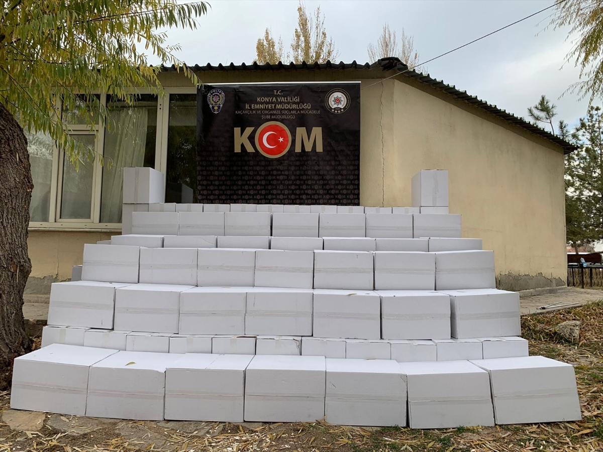 Konya'da 1 milyon 500 bin makaron ele geçirildi