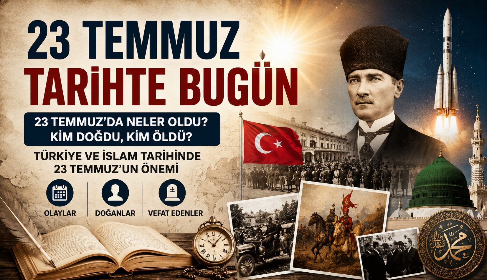 23 Temmuz Tarihte Bugün: 23 Temmuz'da Neler Oldu? Kim Doğdu, Kim Öldü? Türkiye ve İslam Tarihinde 23 Temmuz'un Önemi