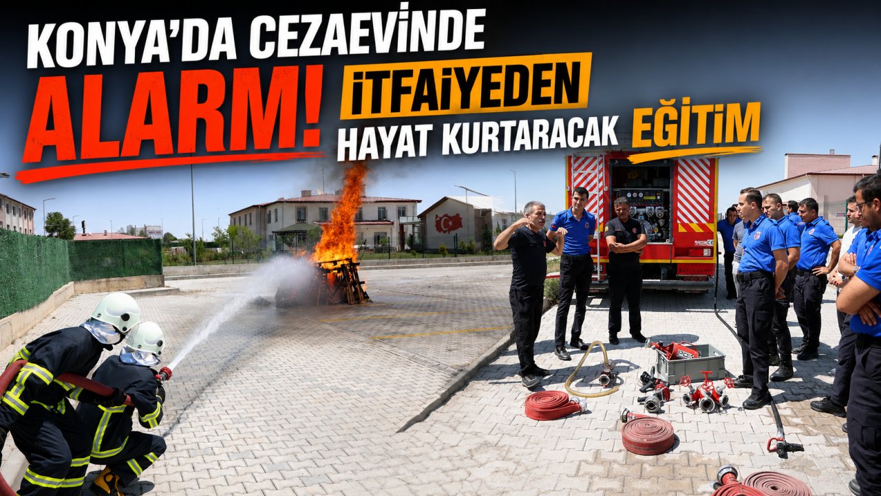 Konya'da cezaevinde alarm! İtfaiyeden hayat kurtaracak eğitim