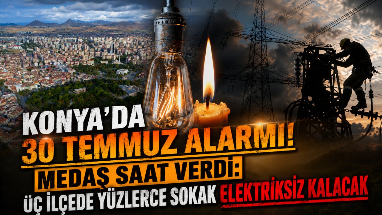 Konya'da 30 Temmuz alarmı! MEDAŞ saat verdi: Üç ilçede yüzlerce sokak elektriksiz kalacak