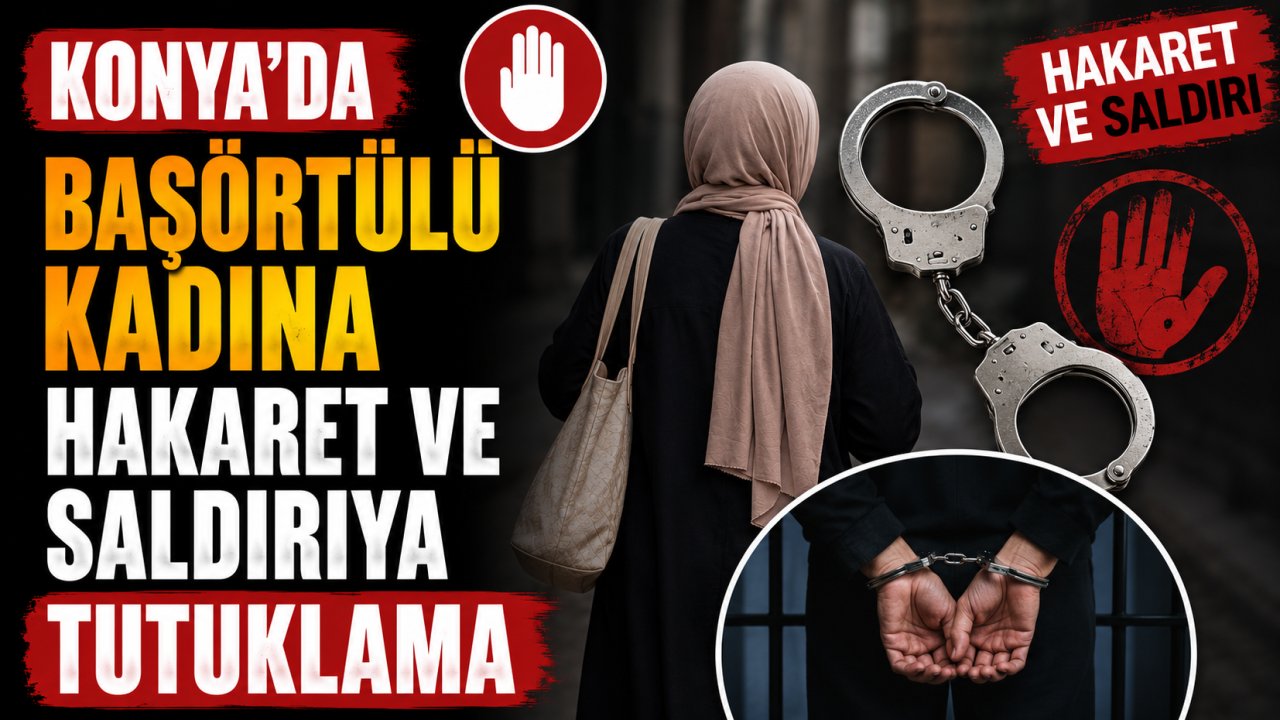 Konya'da başörtülü kadına hakaret ve saldırıya tutuklama!