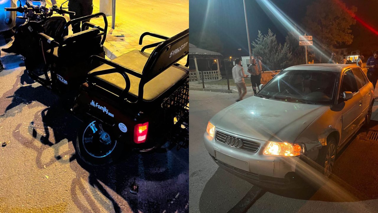 Konya'da otomobil ile üç tekerlekli motosiklet çarpıştı: 2 yaralı!