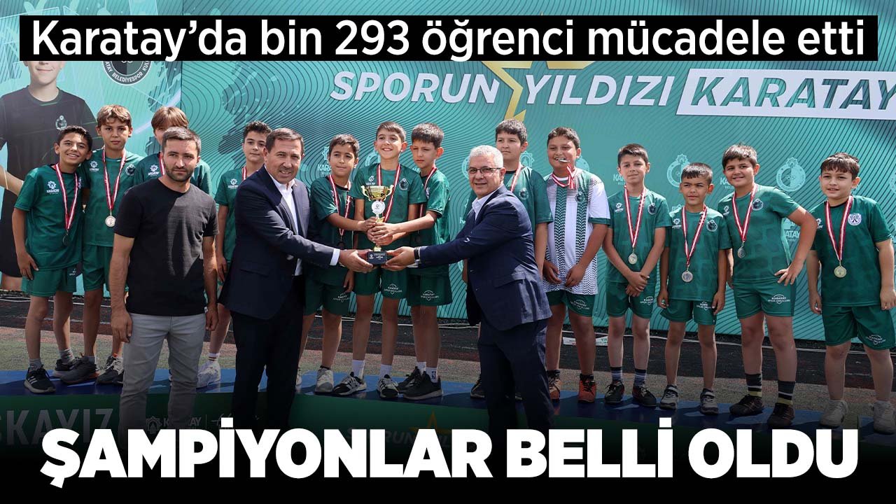 Karatay'da bin 293 öğrencinin mücadele ettiği turnuvalarda şampiyonlar belli oldu