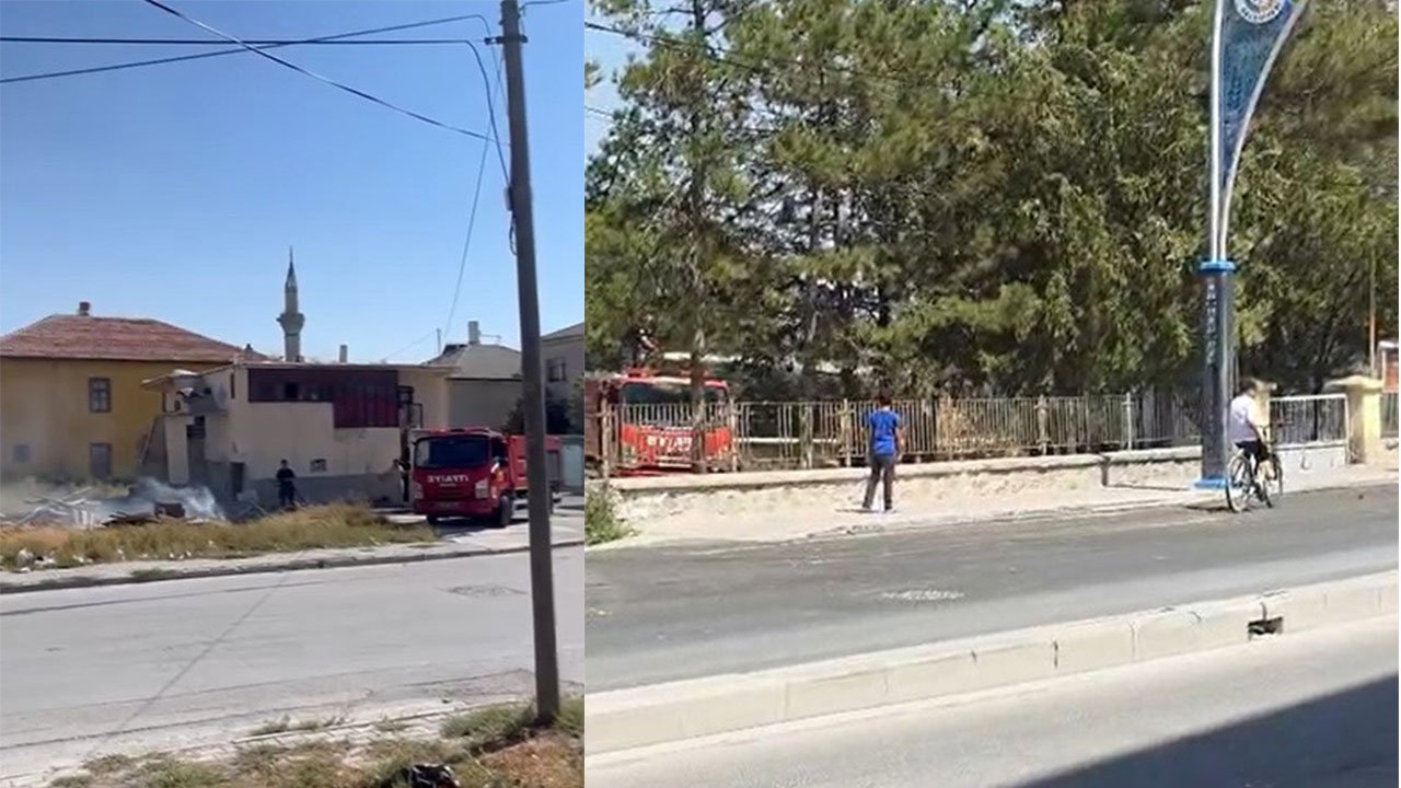 Karapınar’da iki ayrı ot yangını paniğe neden oldu!