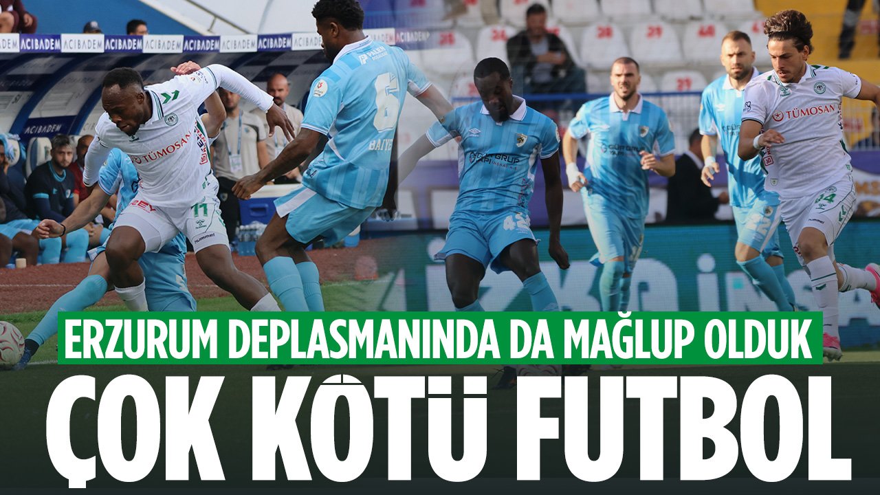 Konyaspor, kötü futbolla Erzurumspor'a kaybetti: Puan hasreti 4 maça çıktı