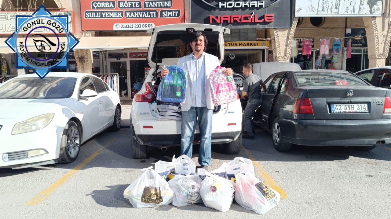 Konya’da 120 öğrencinin yüzünü güldüren destek! Çantaları hazırlandı