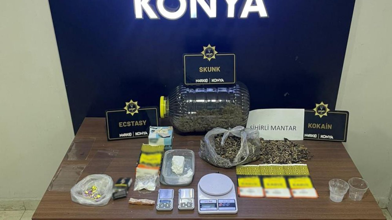 Konya’da uyuşturucu tacirlerine darbe! 8 şüpheli gözaltında