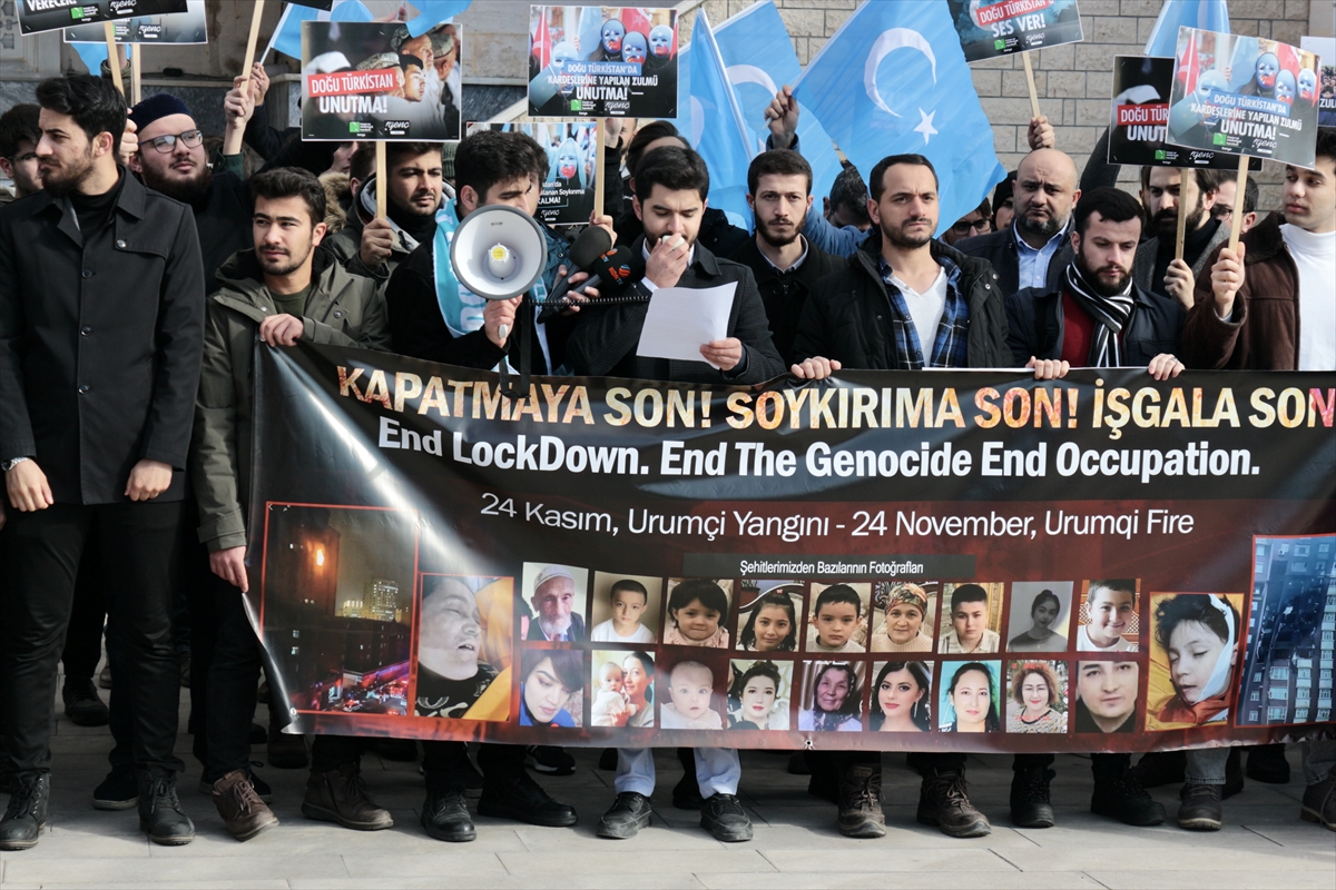 Çin'in Sincan Uygur Özerk Bölgesi politikaları Konya'da protesto edildi