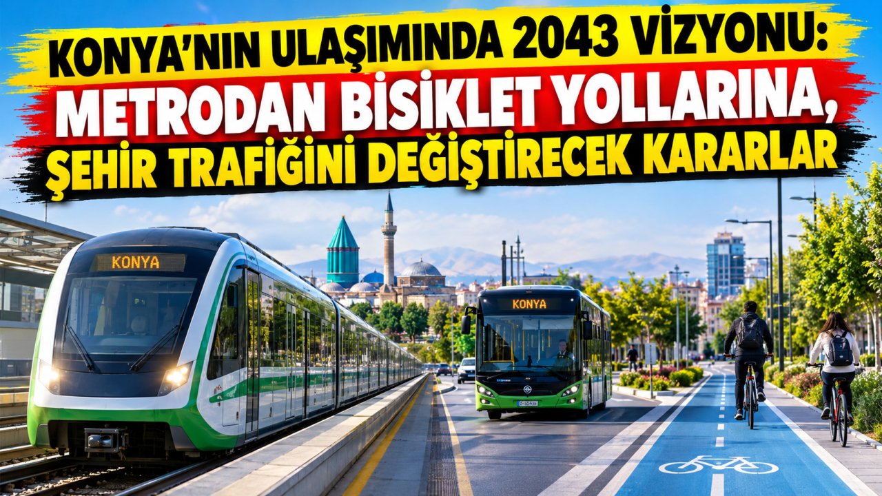 Konya’nın ulaşımında 2043 vizyonu: Metrodan bisiklet yollarına, şehir trafiğini değiştirecek kararlar