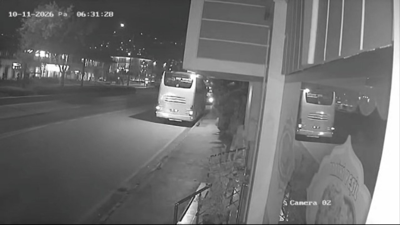 Manisa’daki feci kazada tur otobüsünün Bursa’dan hareket ettiği anlar kamerada