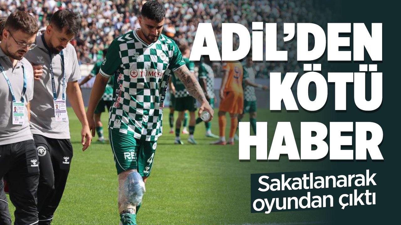 Konyaspor'da Adil Demirbağ maça devam edemedi