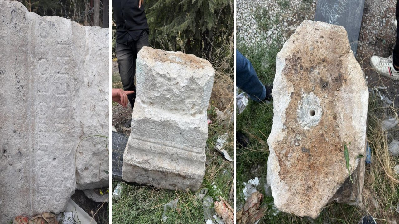 Konya’da Roma dönemine ait tarihi kaide kepçeyle çalındı!
