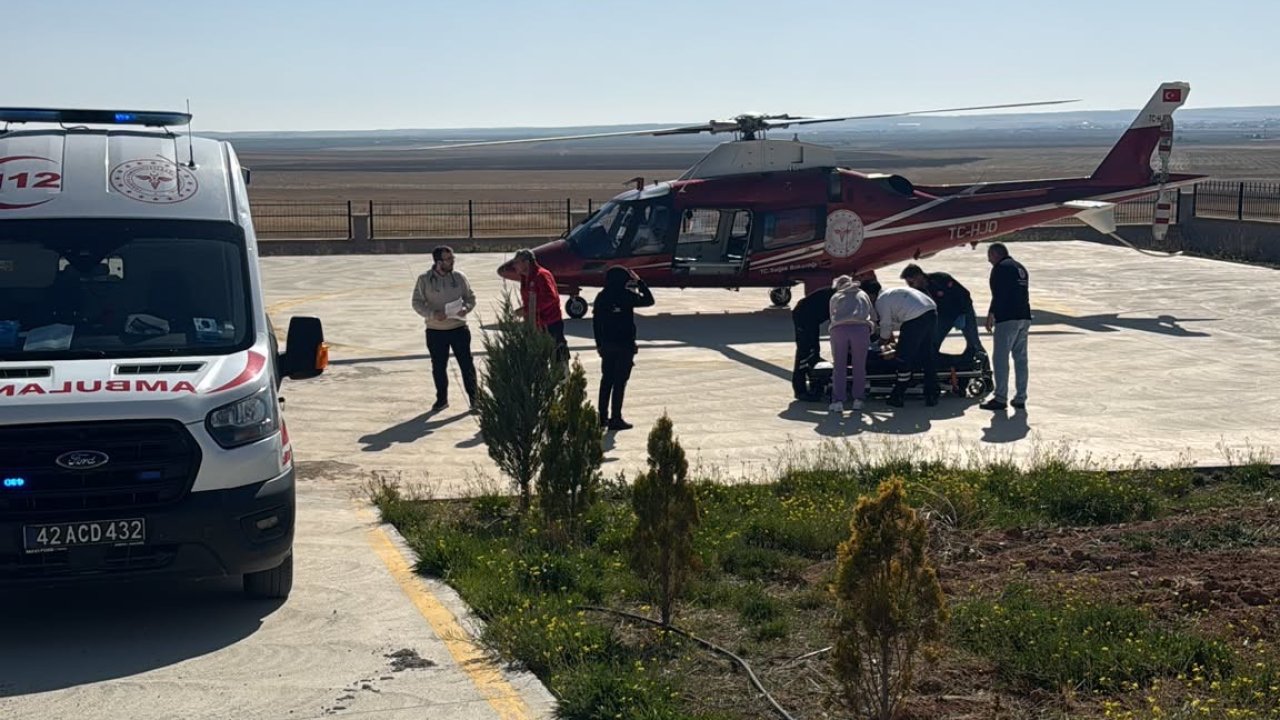 Konya Kulu’da helikopter ambulans seferberliği! 70 yaşındaki hasta sevk edildi!
