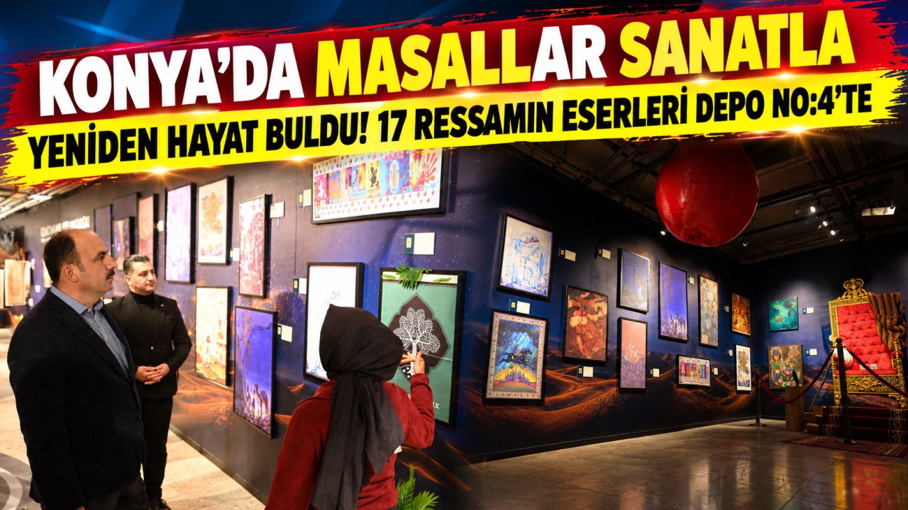 Konya’da masallar sanatla yeniden hayat buldu! 17 ressamın eserleri Depo No:4’te