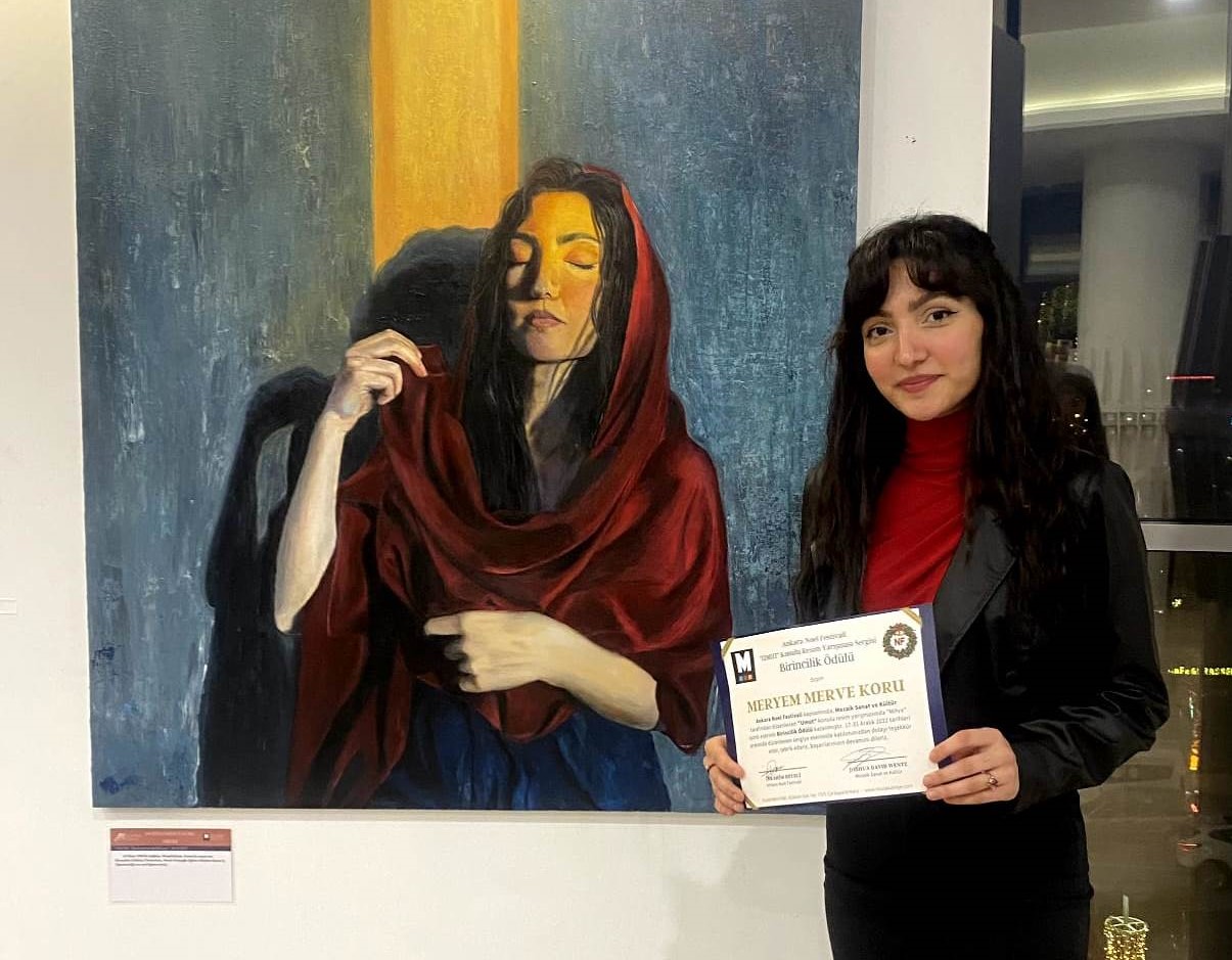 NEÜ Öğrencisi Koru’nun Eseri Resim Yarışmasında 1’inci Seçildi