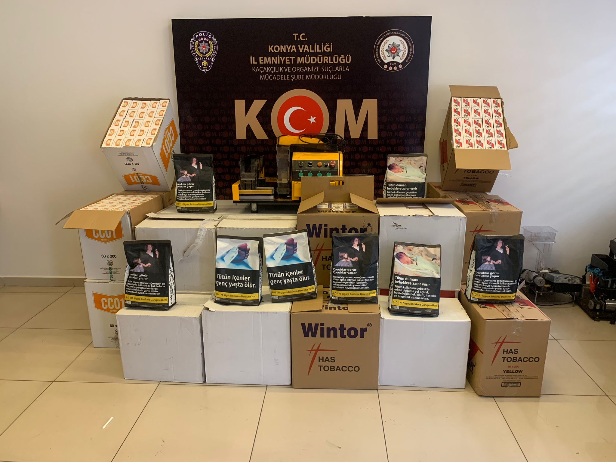 Konya Polisinden Kaçak Sigara Operasyonu: 5 Gözaltı