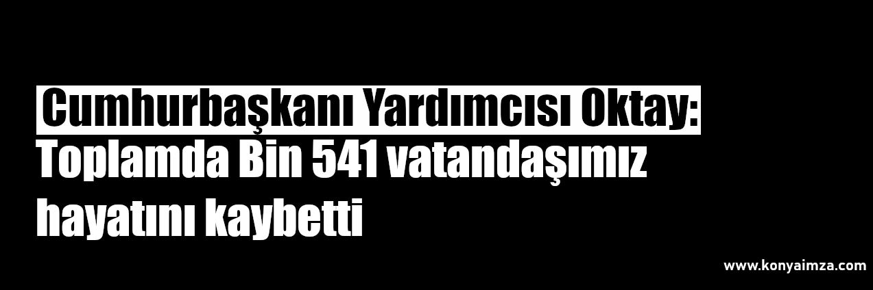 Cumhurbaşkanı Yardımcısı Oktay: Toplamda 1541 vatandaşımız hayatını kaybetti