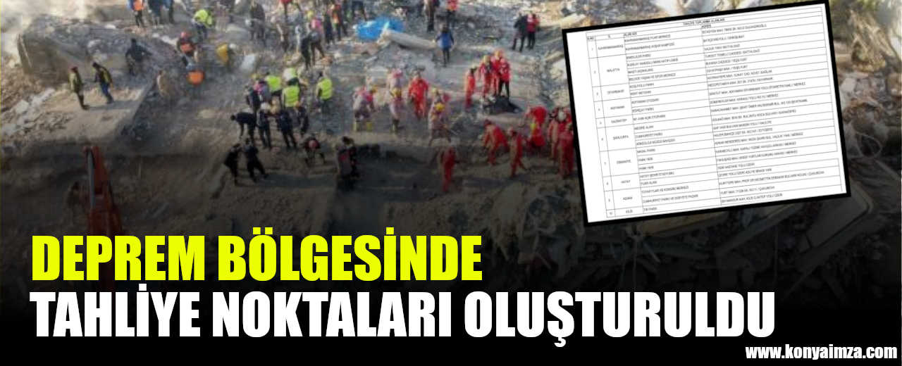 Deprem Bölgesinde Tahliye Noktaları Oluşturuldu