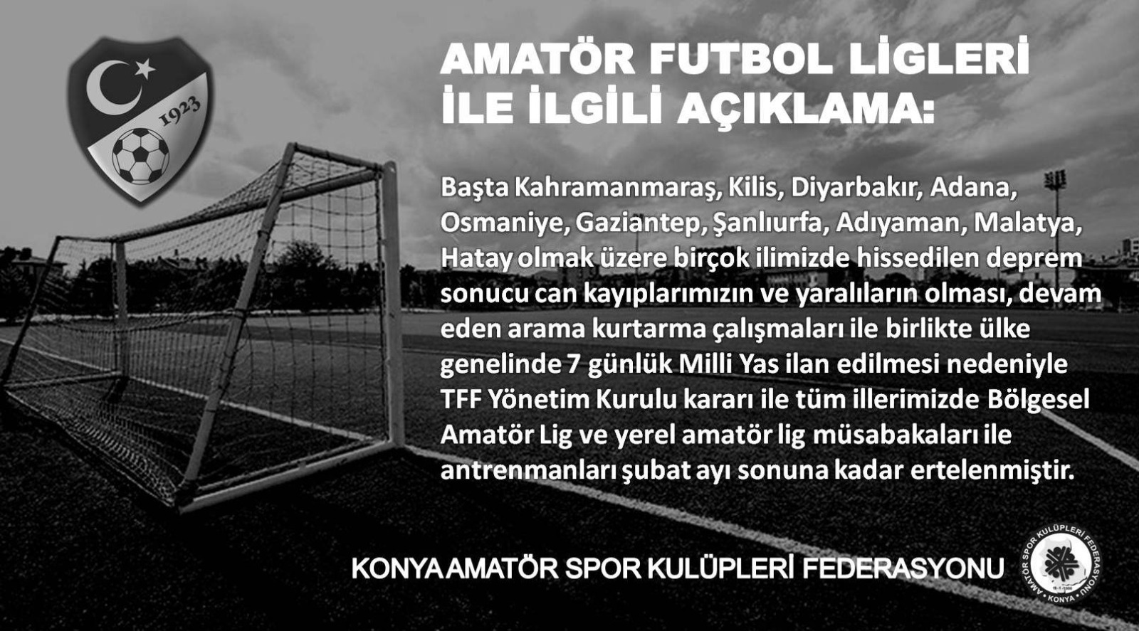 Amatör Futbol Ligleri İle İlgili Açıklama