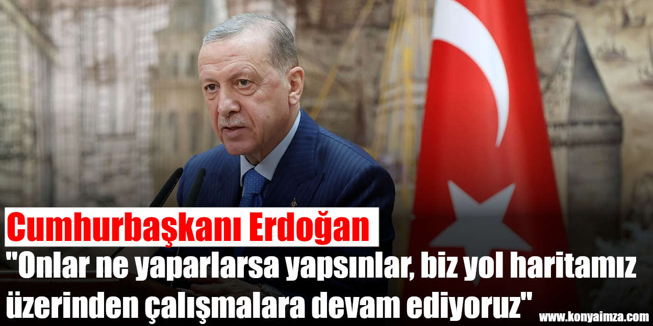 Cumhurbaşkanı Erdoğan: Onlar ne yaparlarsa yapsınlar, biz yol haritamız üzerinden çalışmalara devam ediyoruz