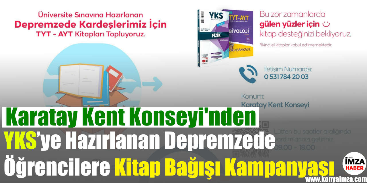 Karatay'dan Depremzede Öğrencilere Kitap Bağışı Kampanyası