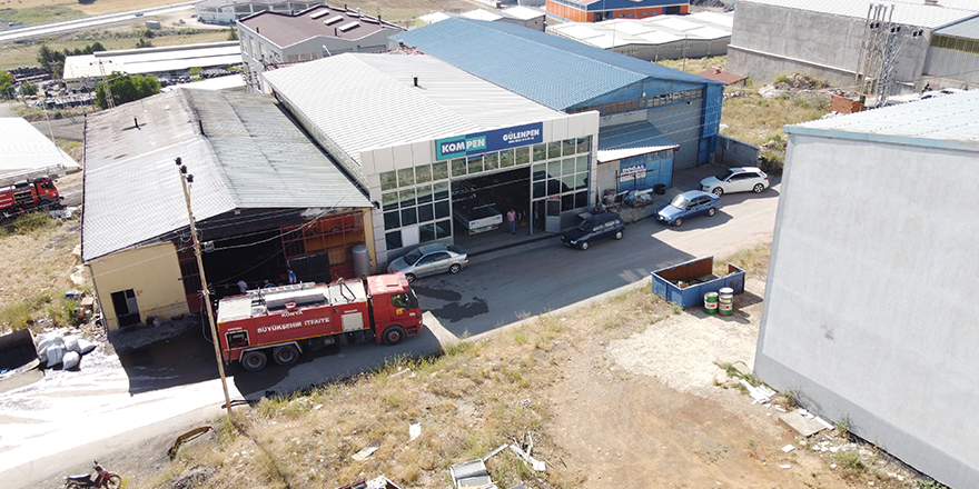 Konya'da silah fabrikasındaki yangın söndürüldü