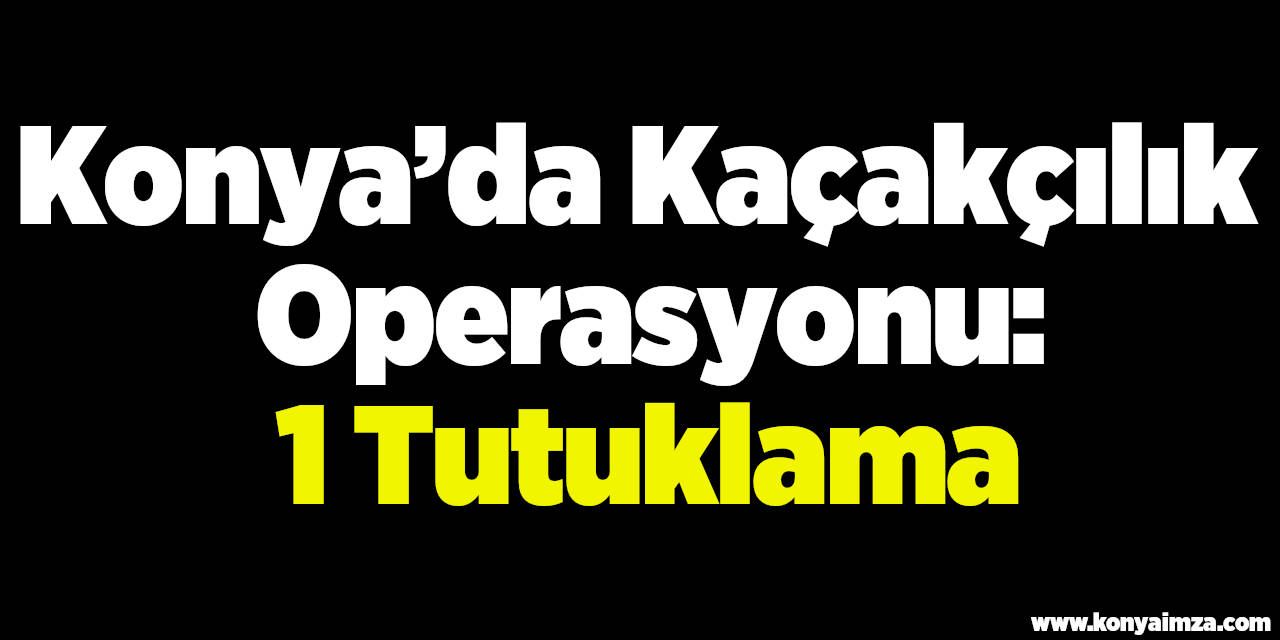 Konya’da Kaçakçılık Operasyonu: 1 Tutuklama