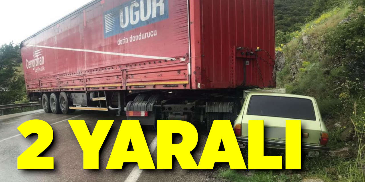 Eğirdir'de tır otomobile çarptı: 2 yaralı