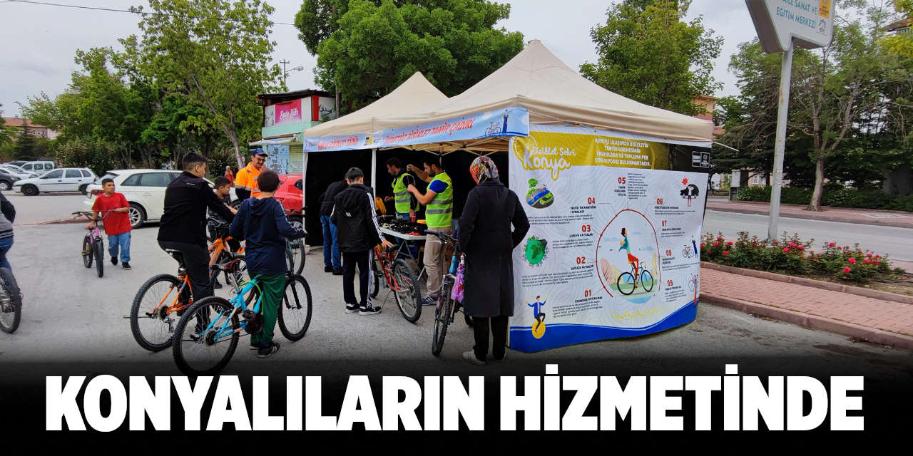 Bisiklet Tamir Çadırları Konyalıların Hizmetinde