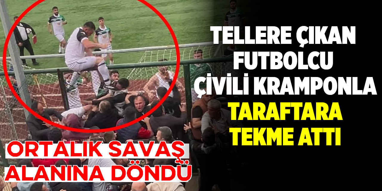 Tellere Çıkan Futbolcu, Çivili Kramponla Taraftara Tekme Attı