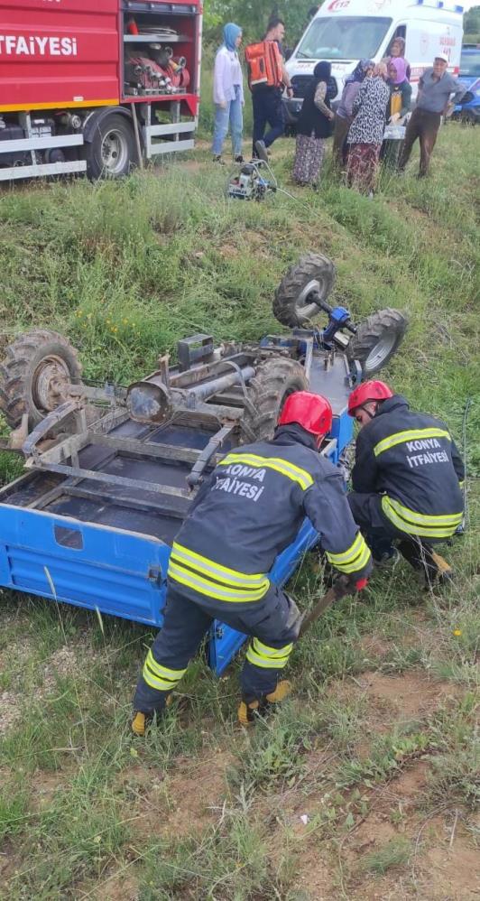 Konya'da Devrilen Patpatın Altında Kalan Sürücü Hayatını Kaybetti