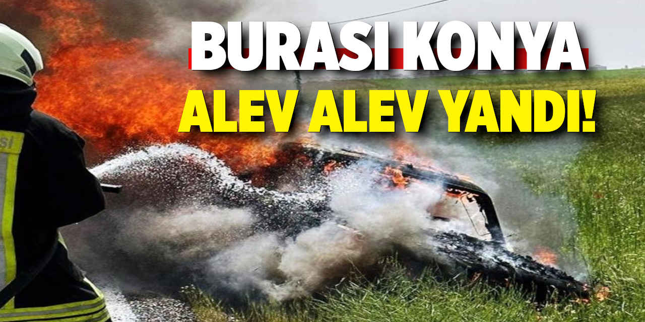 Konya'da Hareket Halindeki Otomobil Alev Alev Yandı