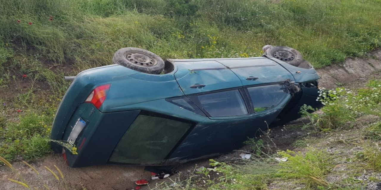 Otomobil şarampole devrildi: 2 yaralı