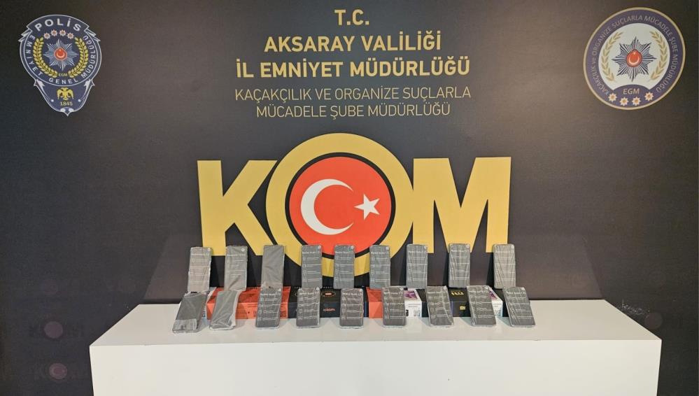 Aksaray’da 18 adet kayıt dışı akıllı telefon ele geçirildi